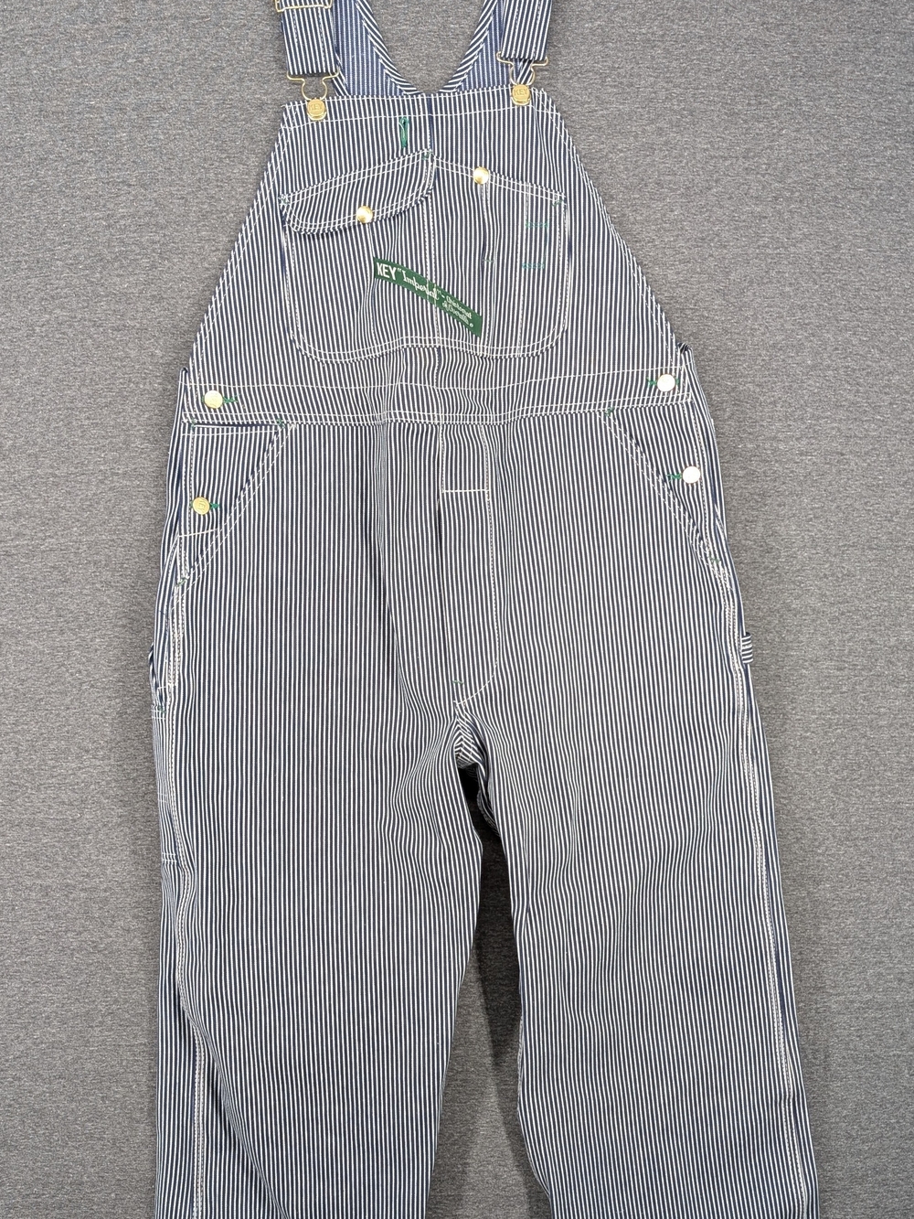 Key Imperial Hickory Stripe Bib Overalls - Triple-Stitched Seams